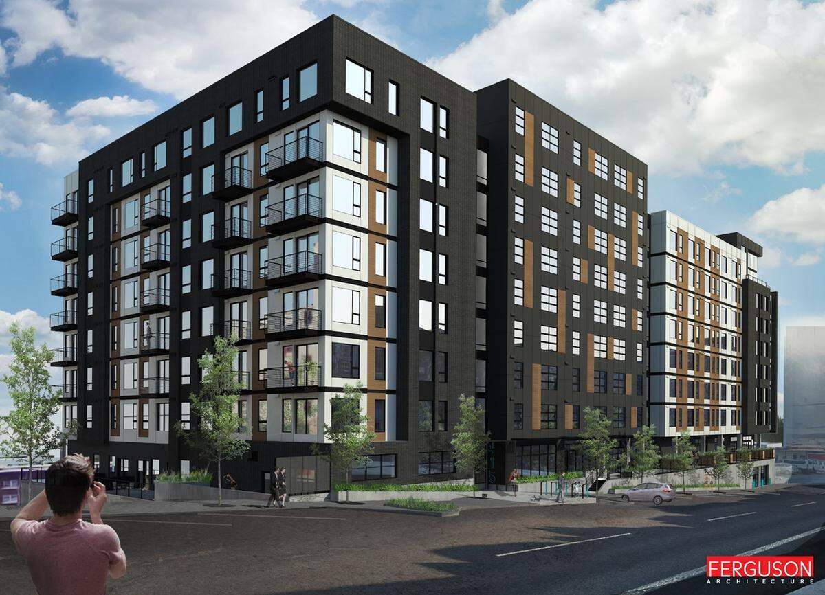 This rendering shows The Lex, 415 St. Helens Ave., in Tacoma. The site is set to open later in February.
