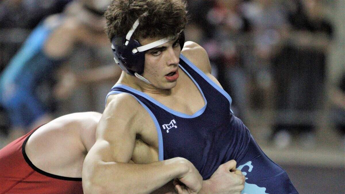 Gig Harbor High School wrestler Jake Flynn at the Mat Classic XXXI state tournament at the Tacome Dome on Feb. 16, 2019.