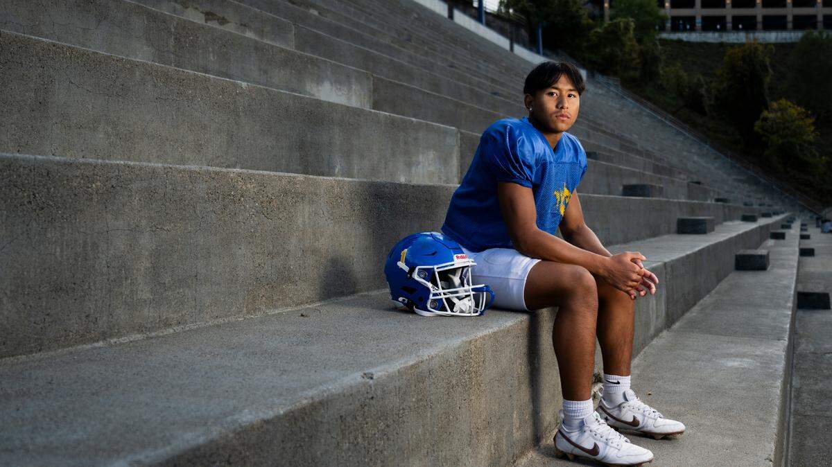 Stadium high school running back Darius Sum poses for a portrait in the Stadium Bown, on Wednesday, Oct. 16, 2024, in Tacoma, Wash.