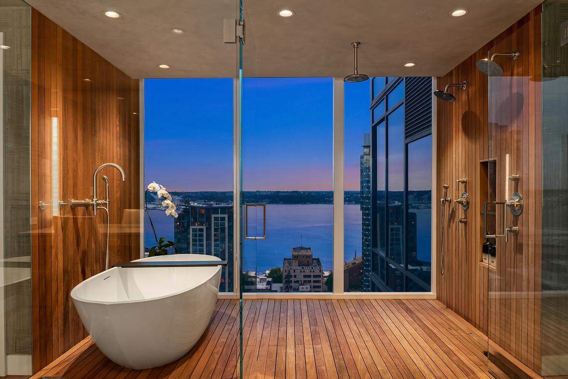 The 4th Avenue penthouse has three bedrooms and four bathrooms