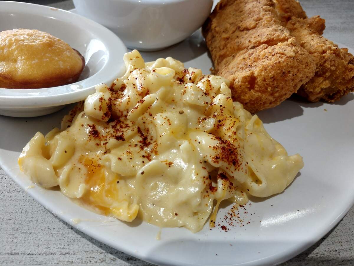 Macaroni and cheese from Collard Greens & Other Things in Tacoma.