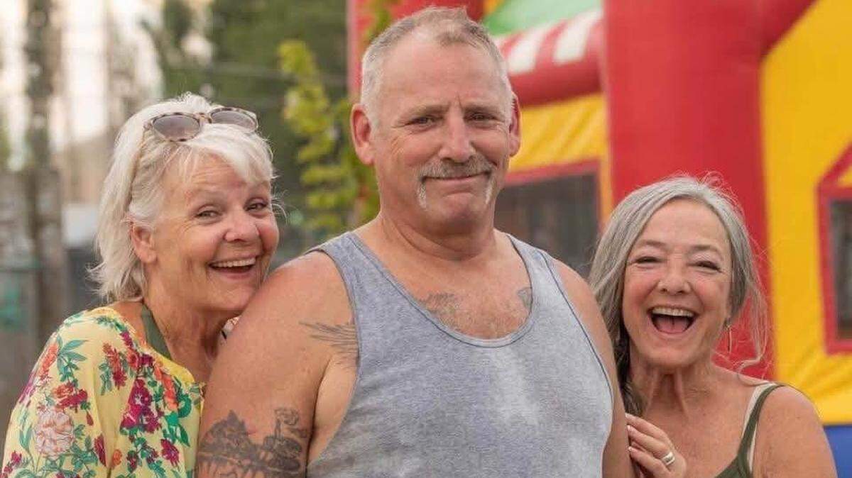 Carl Petersen (middle) with older sisters Karen (left) and Kathleen (right) at a birthday party at their cousin’s house in June 2024.