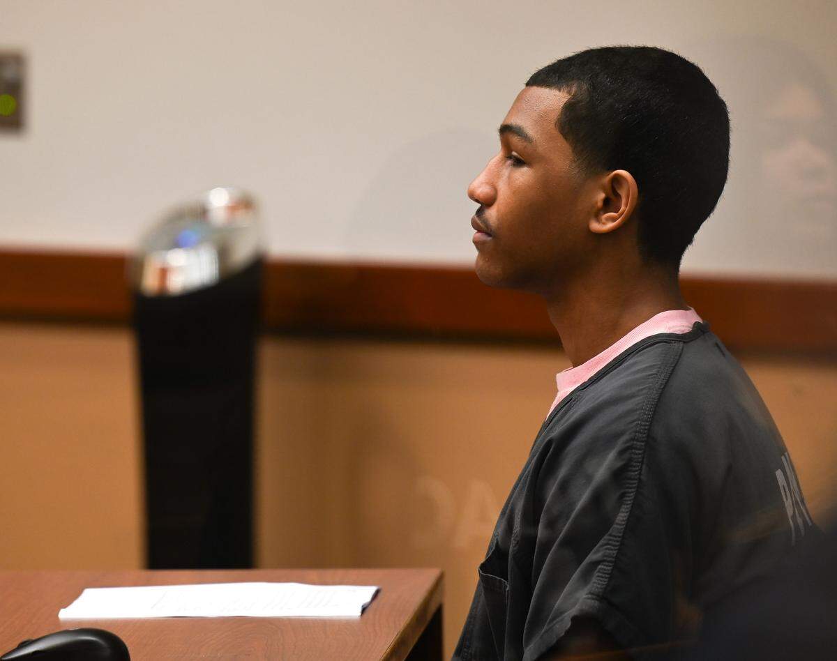 Christopher Anthony P Felizardo, 19, pleads guilty to first-degree manslaughter and two counts of second-degree assault in the July 6, 2022 murder of 14-year-old Iyana Ussery at Pierce County Superior Court on Friday, July 5, 2024, in Tacoma, Wash.