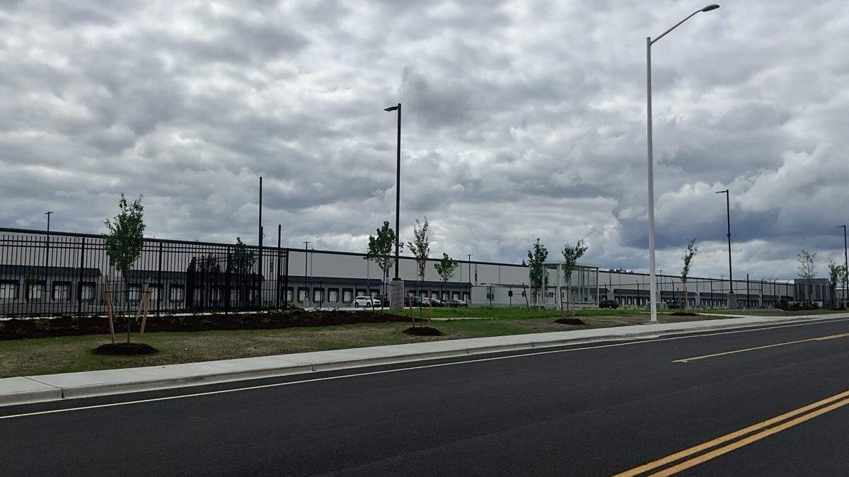 This image from Aug. 21, 2024, shows construction completed at Frederickson’s FRED310 industrial campus for the new Harbor Freight Distribution Center.