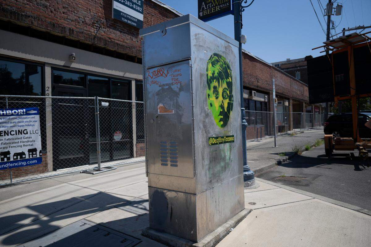 The now iconic Deaf Boy can be seen all over Tacoma, on Wednesday, July 23, 2025, in Tacoma.