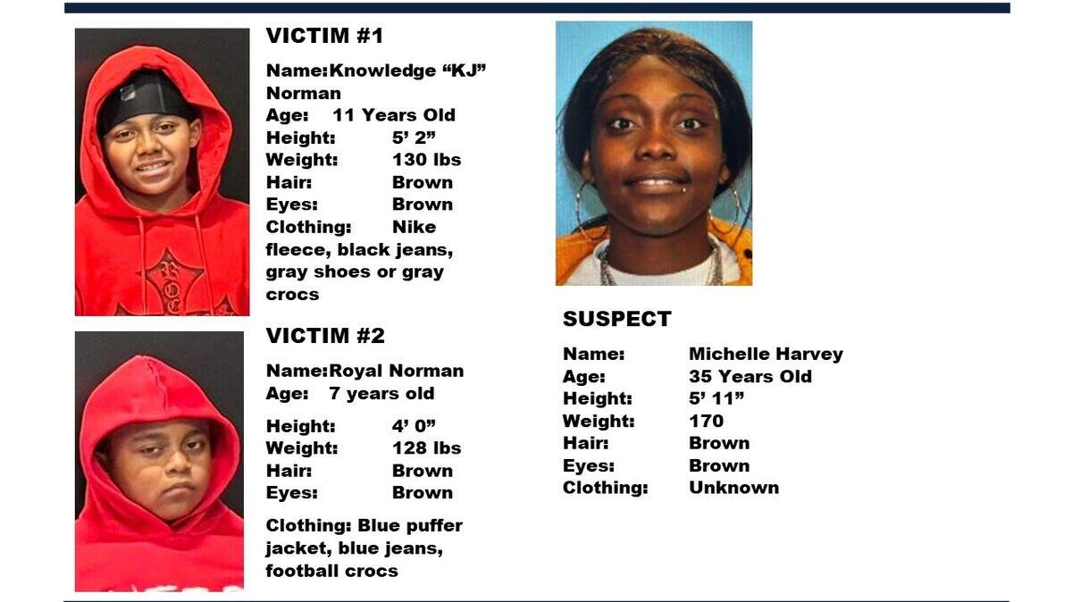 Two siblings, 11-year-old Knowledge “KJ” Norman and 7-year-old Royal Norman, have been missing since Dec. 28 after a non-custodial parent took them without prior permission, according to a Lakewood Police Department press release.