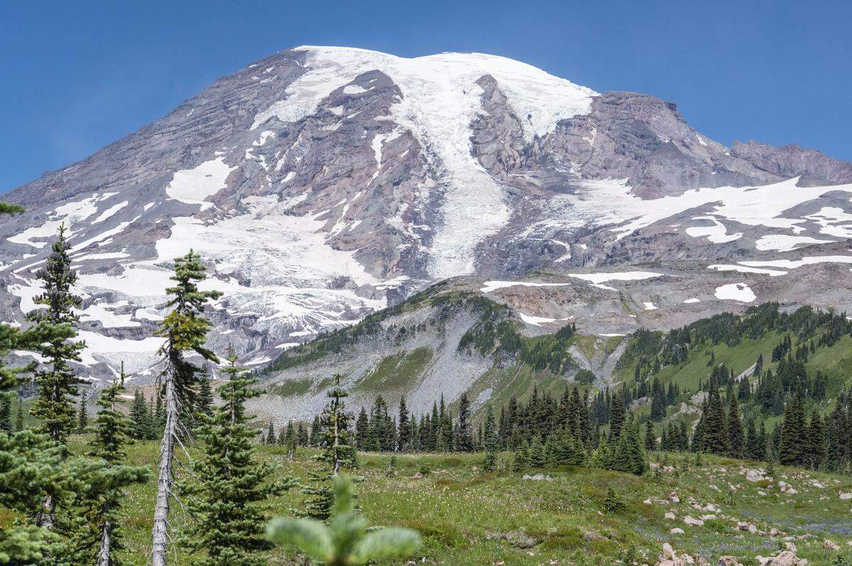 Mount Rainier is pictured on Monday, Aug. 11, 2025, at Mount Rainier National Park.
