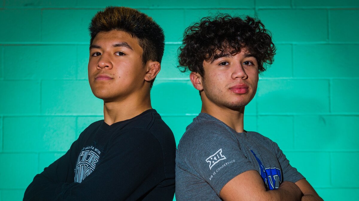 Bonney Lake wrestlers Brenden Chaowanapibool, left, and Yusief Lillie photographed at Bonney Lake High School in Bonney Lake, Wash., on Tuesday, Feb. 12, 2019.
