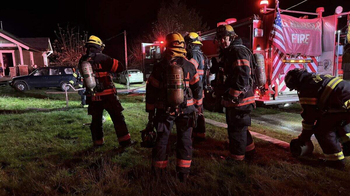 Gig Harbor Fire & Medic One responded to a house fire that broke out next to Gateway Park on the Key Peninsula at 7:23 p.m. Friday, Nov. 29, 2024. They managed the incident until Key Peninsula Fire units arrived.
