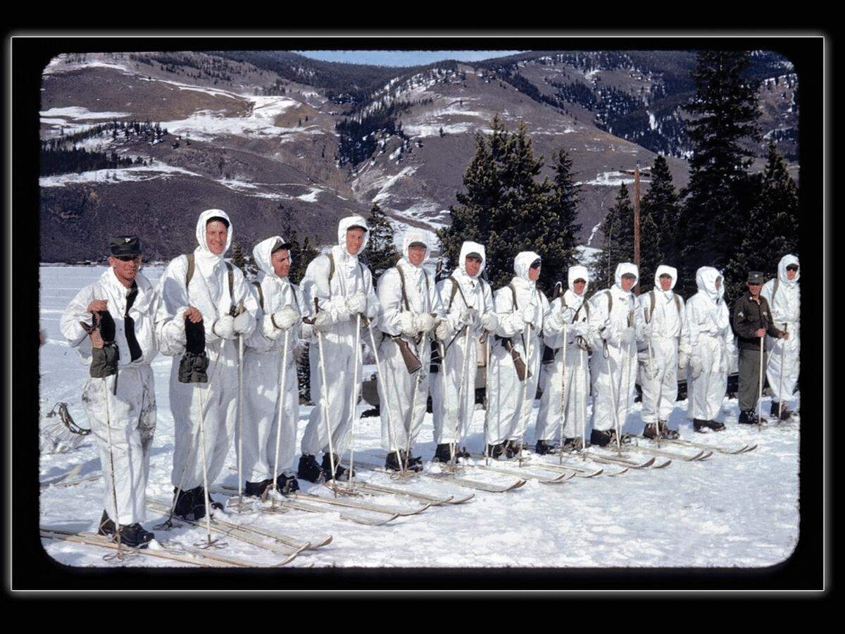 Camp Hale ski troopers. Jim is second from the left.