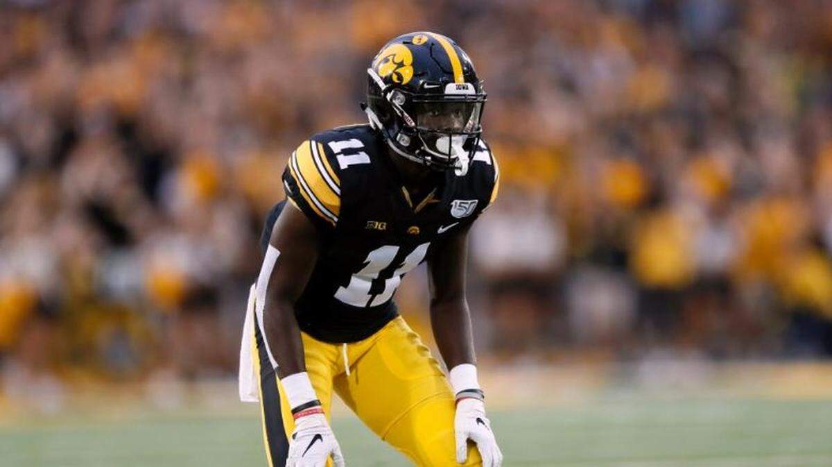 Michael Ojemudia from Iowa has the length--including in his 32 1/4-inch arms--coach Pete Carroll not only loves but requires in his Seahawks cornerbacks. The position is not a pressing priority in this NFL draft for now, but could become one by year’s end.