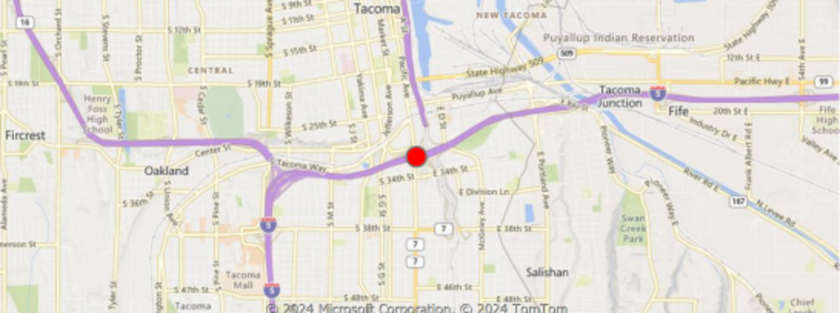 A crash between a car and semi-truck on I-5 in Tacoma left one man dead Thursday night.