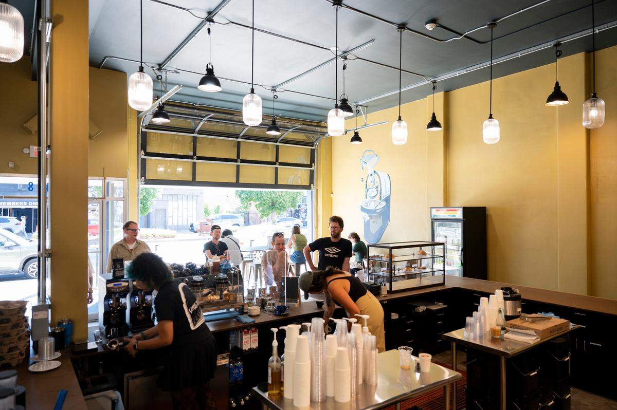 The new Bluebeard Coffee Roaster production facility and cafe on South Tacoma Way.