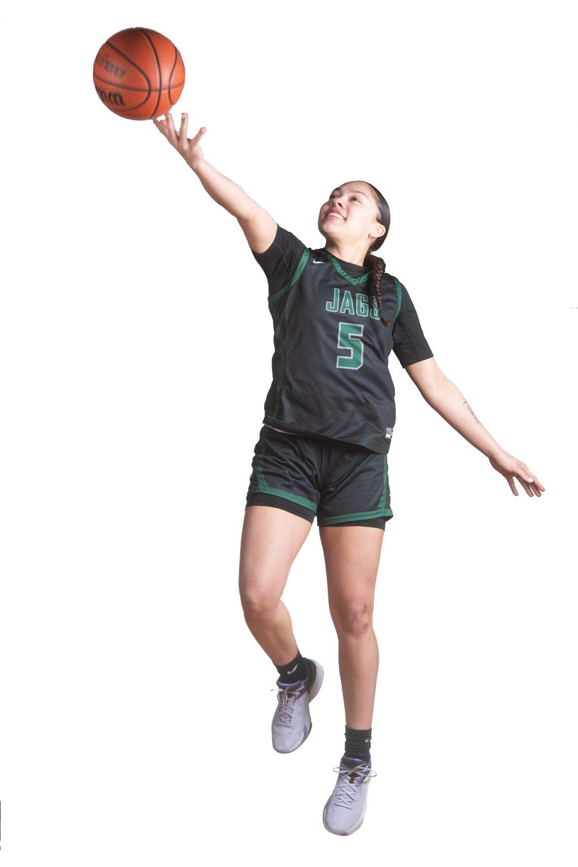 Emerald Ridge senior Monique Carter is one of six players named to The News Tribune’s All Area Girls Basketball Team. She is photographed at Curtis High School in University Place, Washington, on Saturday, March 11, 2023.