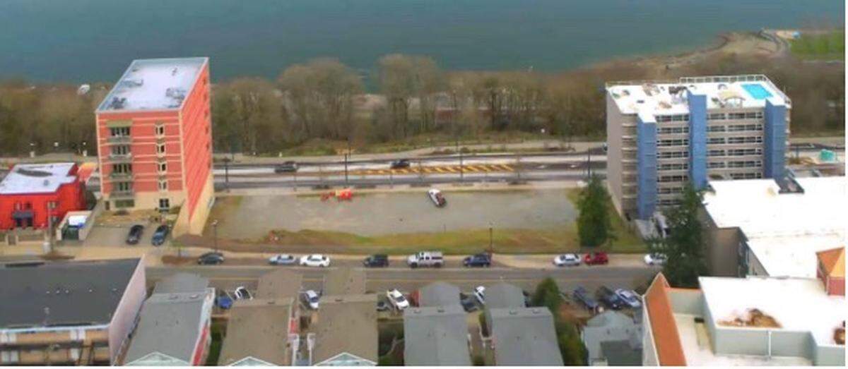 A 200-unit apartment site is planned for this location, which appears to be in the 200 block of Broadway in Tacoma.