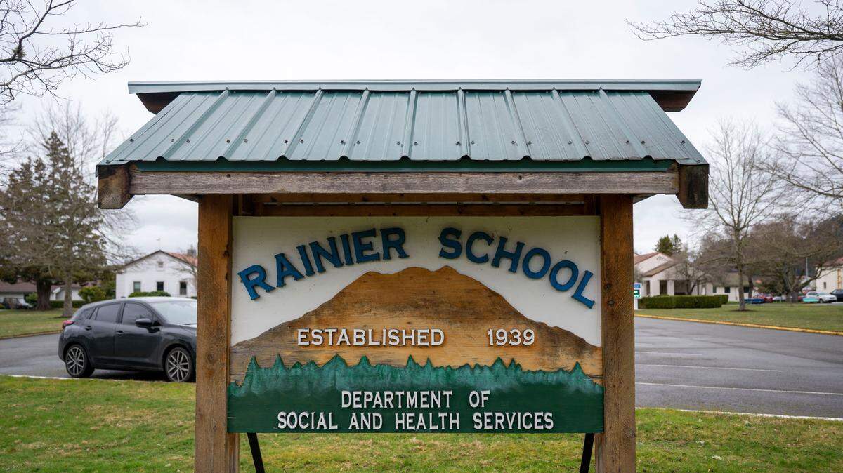 The Rainier School, a habilitation center for individuals with intellectual and developmental disabilities, is seen on Monday, March 3, 2025, in Buckley, Wash.