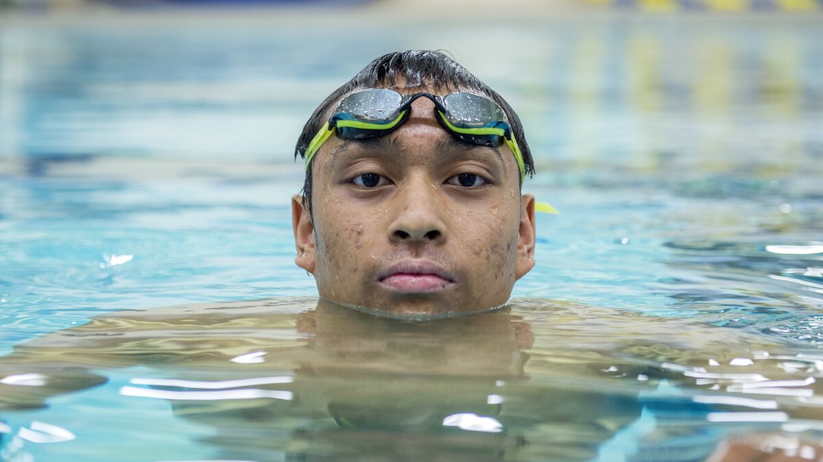 Bryce Soriano swims for Stadium High School. He does especially well in the breast stroke. January 7, 2019