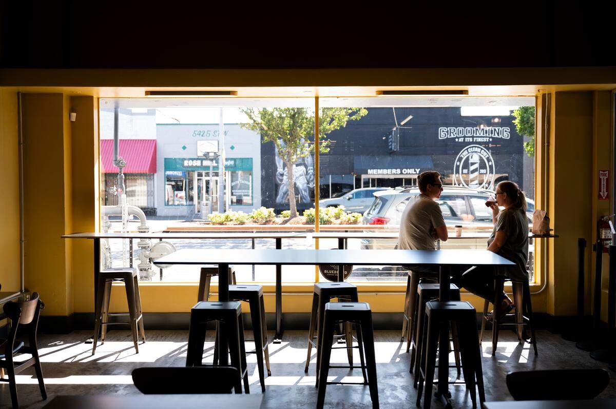 Bluebeard STW serves as the roaster’s production HQ, but it also offers an airy cafe space with a full range of espresso drinks.