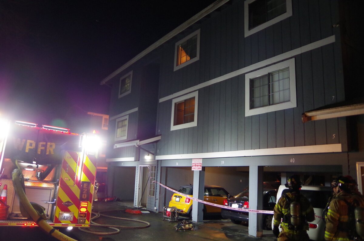 West Pierce Fire and Rescue responded to reports of a fire at the Maple Court Apartments on 122nd Street Southwest in Lakewood at about 10 p.m. on Feb. 20, 2023. One person died.