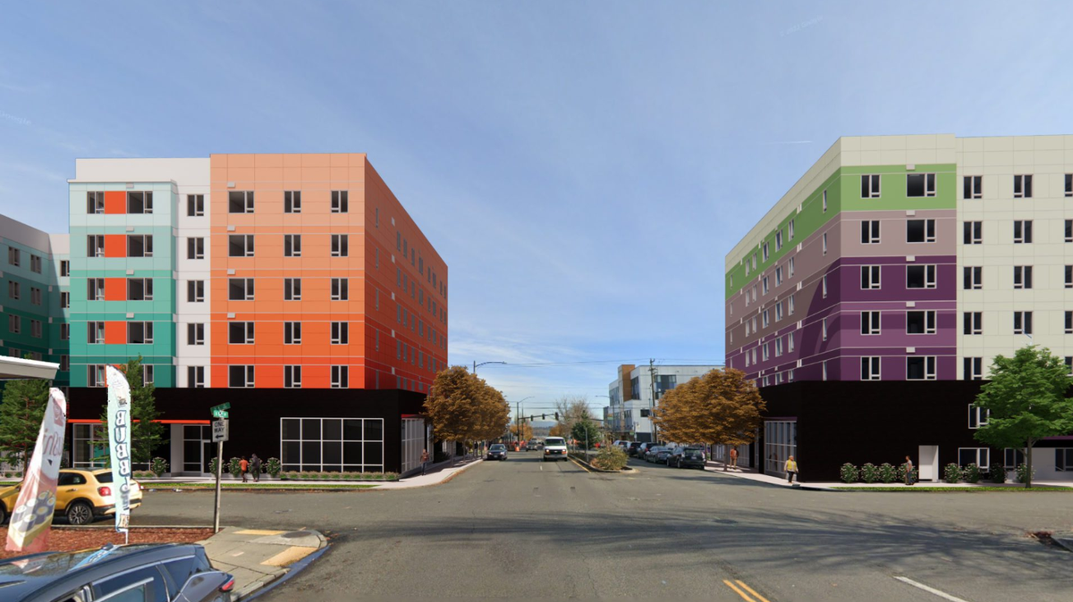 Design renderings for Tacoma Housing Authority’s Housing Hilltop affordable housing project.