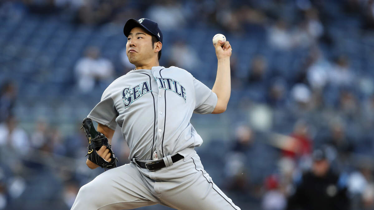 Seattle Mariners starting pitcher Yusei Kikuchi winds up during the first inning of the team’s baseball game against the New York Yankees, Wednesday, May 8, 2019, in New York.