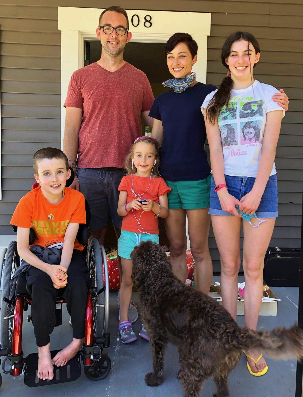 The News Tribune columnist Matt Driscoll with wife Jennifer and children Lily, August and Alice.
