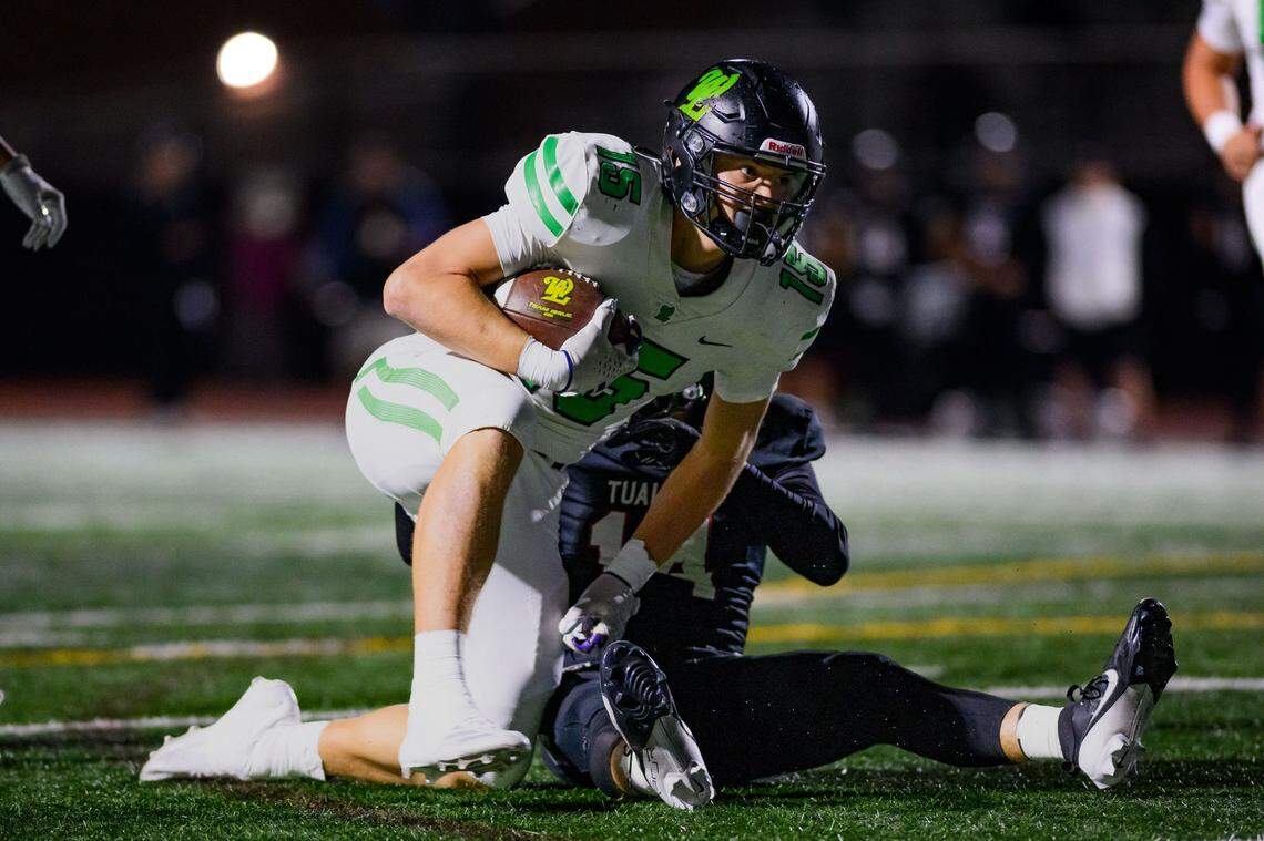 West Linn tight end Baron Naone has been selected to The News Tribune’s 2025 Class of Northwest Nuggets, featuring the Northwest’s top football recruits.