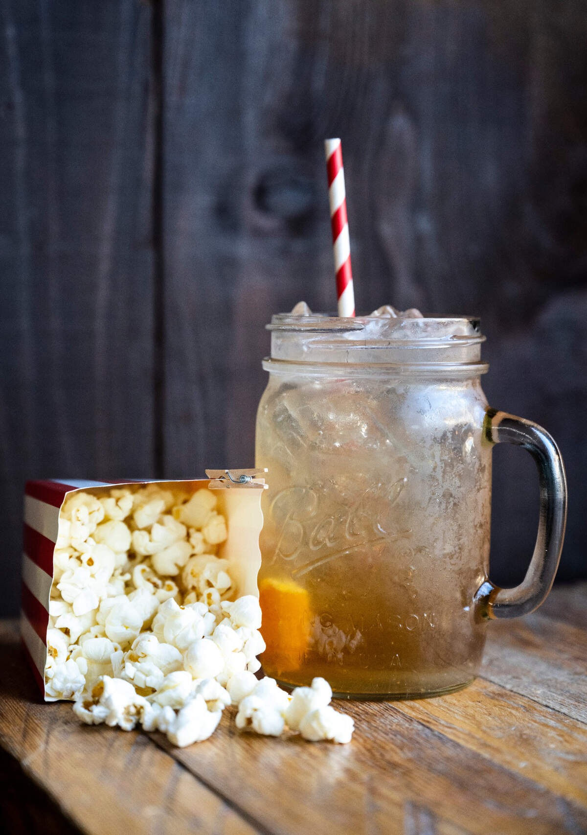 The Downtown is The Coaster Bar’s “top-shelf” Long Island Iced Tea, made to order and served with a sidecar of popcorn.