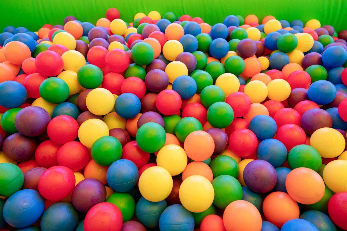 A ball pit is among the many features of The World’s Biggest Bounce House, the main attraction of The Big Bounce America tour, on Friday, July 11, 2025, at the Puyallup fairgrounds in Puyallup, Wash.