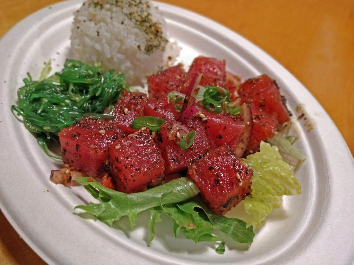 Da Tiki Hut serves poke salad in regular and spicy versions at its Tacoma restaurant.