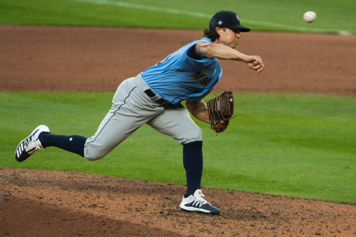 Pitcher Taylor Williams throws during the Seattle Mariners intrasquad game at T-Mobile Park in Seattle, Wash., on Sunday, July 19, 2020.