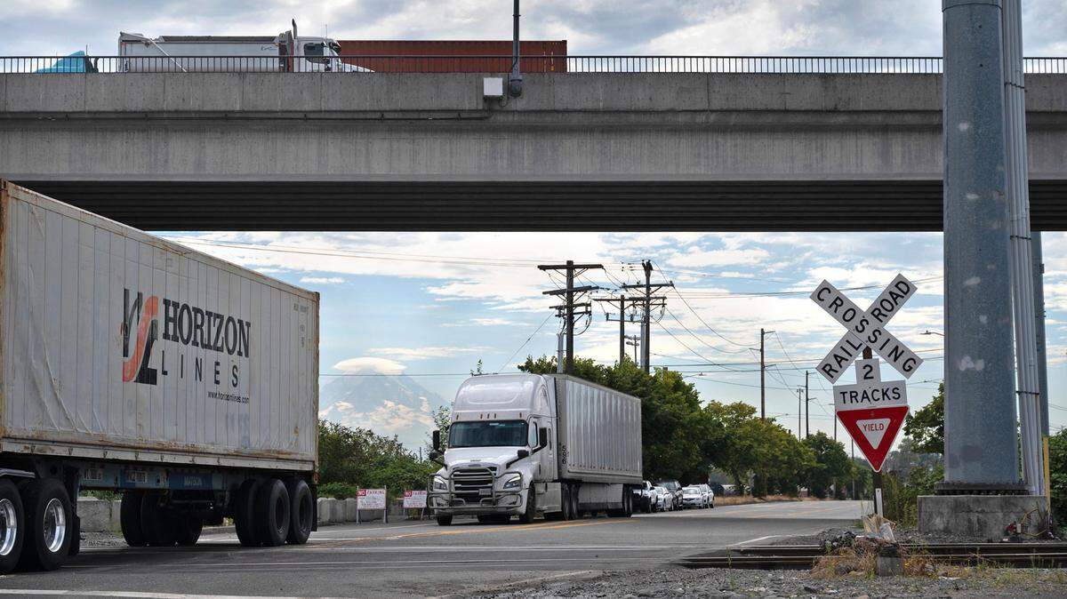 The Tacoma City Council approved a $1.5 million settlement after a driver was killed by a train at this crossing on Milwaukee Way - shown on Monday, Aug. 26, 2024.