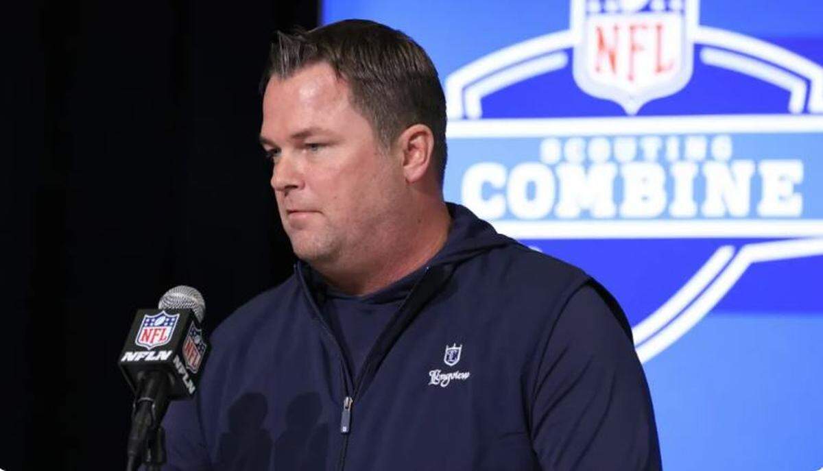 Carolina Panthers general manager and Seattle native Scott Fitterer at the NFL scouting combine in Indianapolis March 1, 2023, said his team is exploring possibly trading up from the ninth pick in the draft to get a top quarterback. The Seahawks, for whom Fitterer worked under GM John Schneider from 2010-20, own the fifth pick in the 2023 NFL draft.