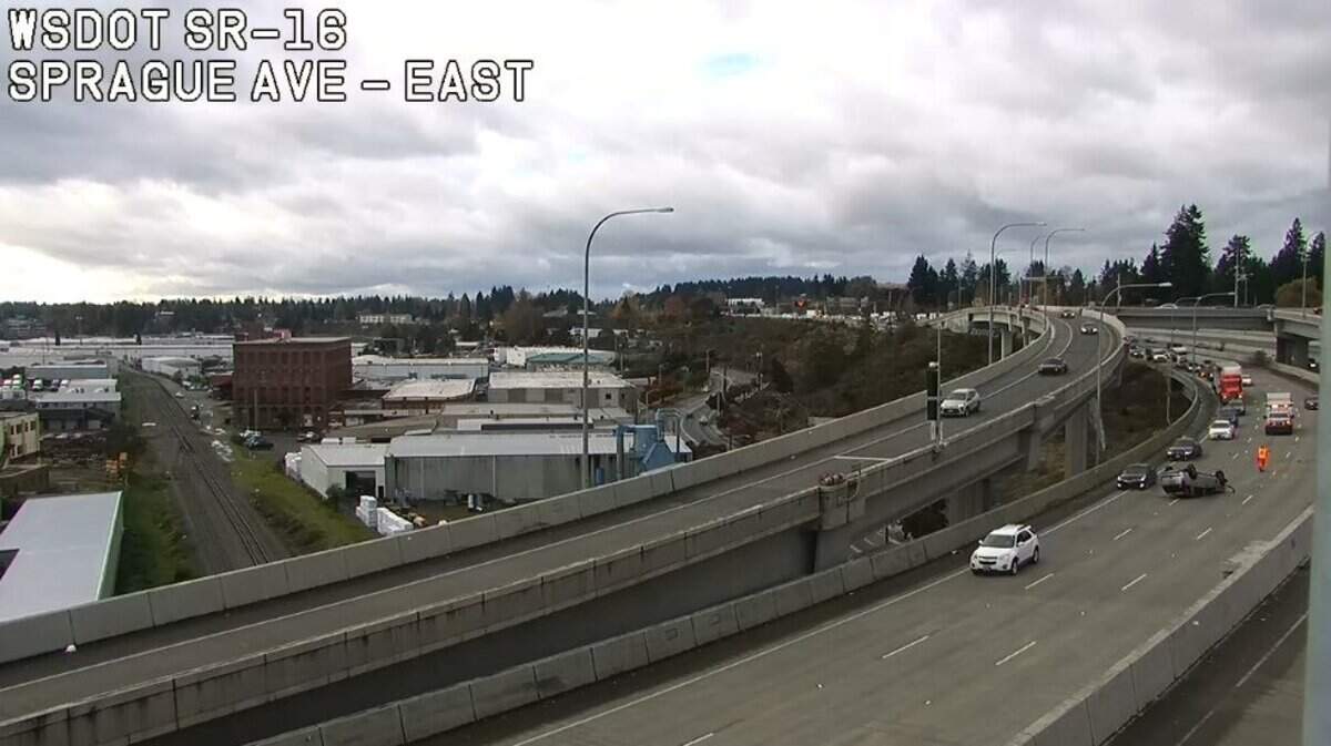 A rollover crash on a Tacoma highway on Monday, Nov. 18, has caused delays.