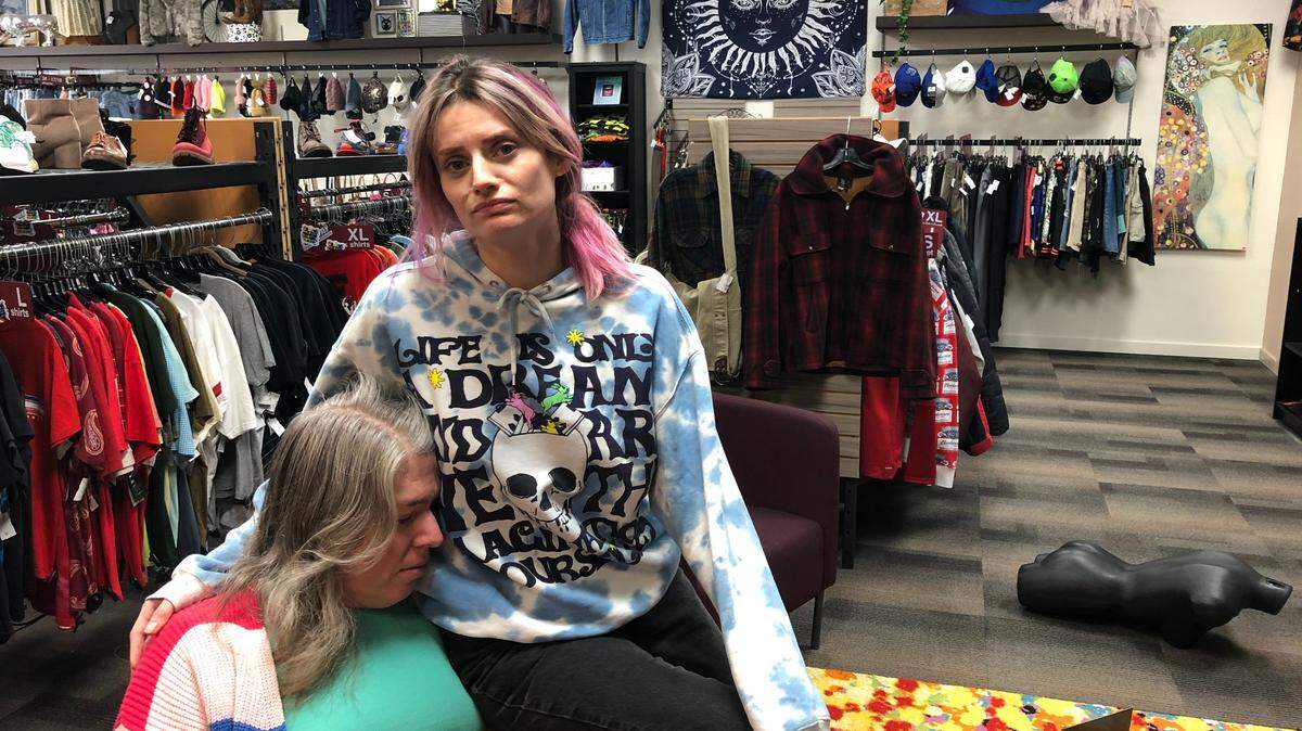 Faeryn Stevens, seated, and Kelly Costello had their business near the Tacoma Mall broken in to last week. They lost more than just merchandise.