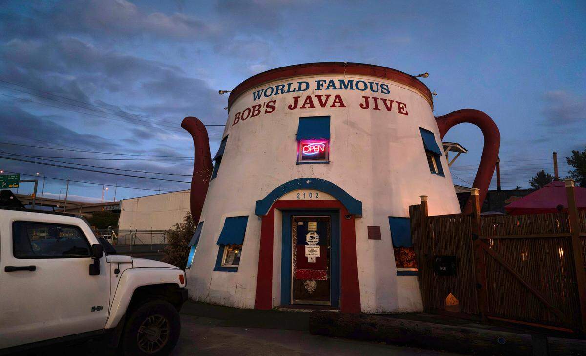Built in 1927, the historic Bob’s Java Jive tavern in Tacoma, Washington, is still standing and welcoming guests. It is shown on Monday, July 1, 2024.