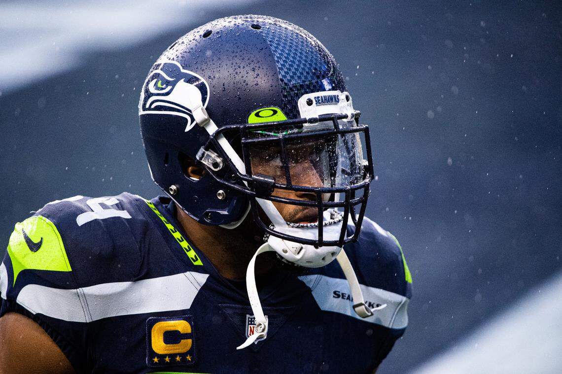 Seattle Seahawks linebacker Bobby Wagner walks off the field after the game. The Seattle Seahawks played the New York Jets in a NFL football game at Lumen Field in Seattle, Wash., on Sunday, Dec. 13, 2020.