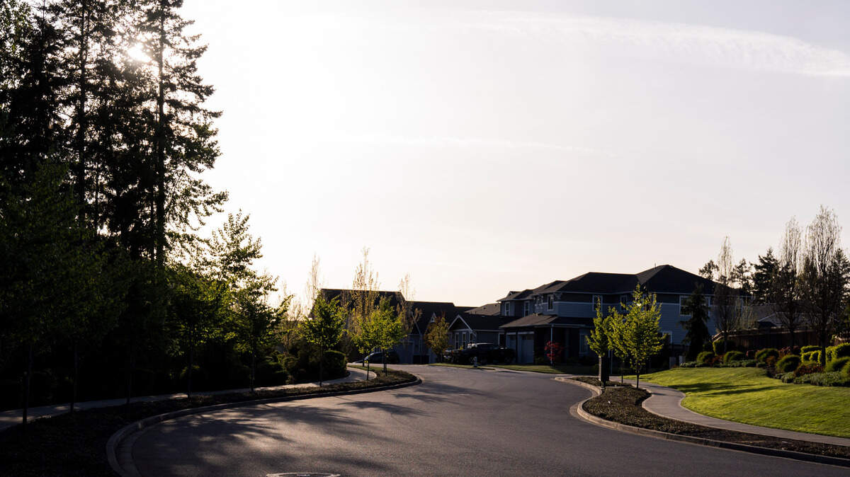 Tehaleh signs are seen along 198th Avenue E., on Tuesday, April 23, 2024, in Bonney Lake, Wash.