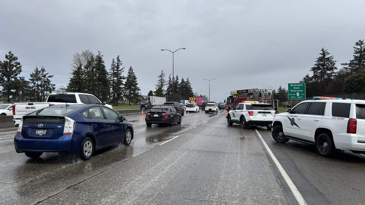 The driver of a pickup driver has died following a crash near Lakewood on Interstate 5.
