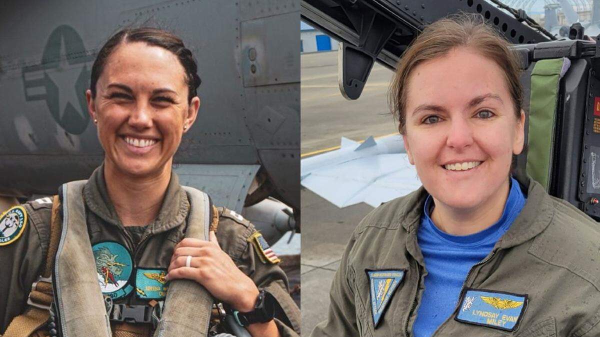 From Left: Lt. Serena N. Wileman, 31, a Naval aviator from California and Lt. Cmdr. Lyndsay P. Evans, 31, a Naval flight officer from California are the two naval aviators who died, Oct. 15, when their EA-18G Growler crashed near Mount Rainier.