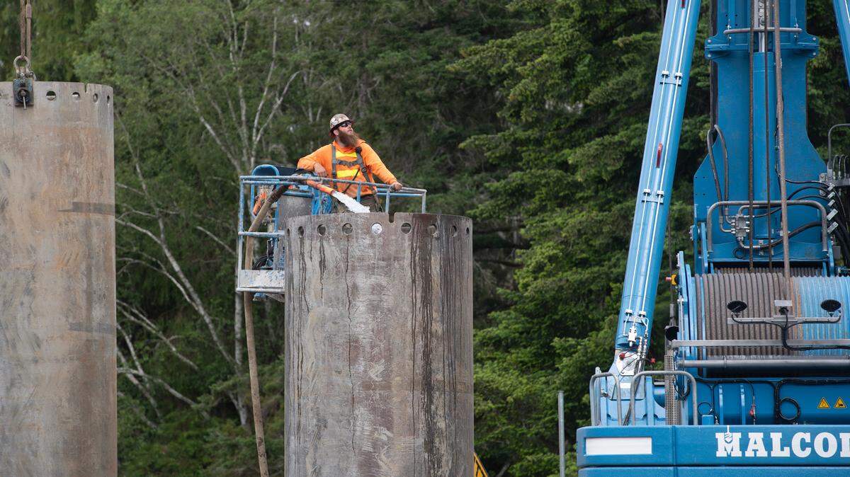 A series of five stream crossings along State Route 8 and State Route 12 west of Olympia, Washington, are being torn out and replaced with more fish-friendly access, shown on Friday, June 14, 2024. The WSDOT construction projects are expected to continue until the winter of 2025.