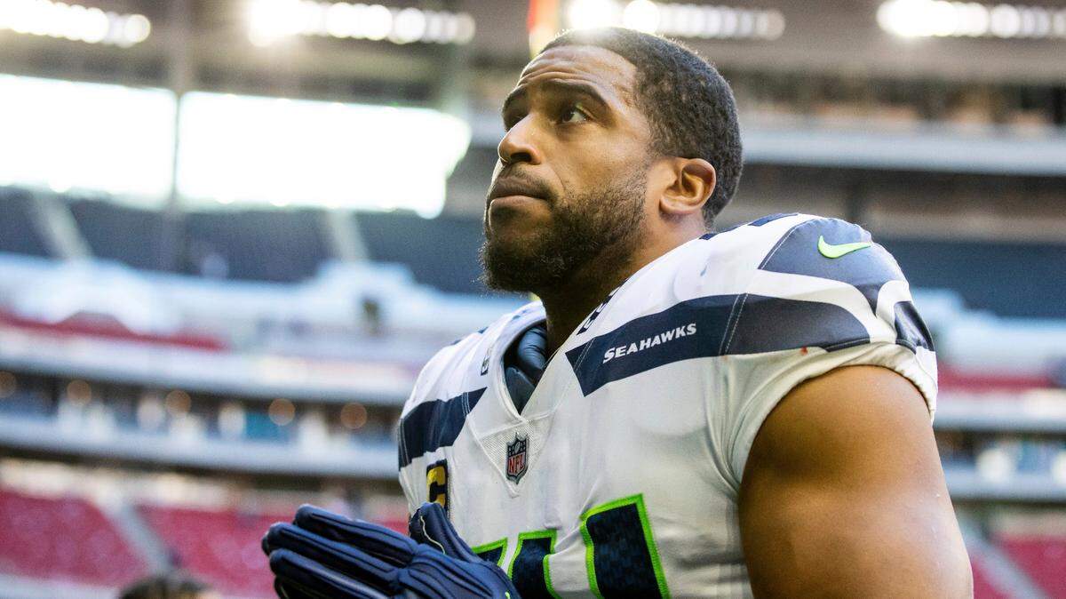 Linebacker (54) Bobby Wagner of the Seattle Seahawks walks off the field after defeating the Houston Texans 33-13 in an NFL football game, Sunday, Dec. 12, 2021, in Houston, TX. (AP Photo/Jeff Lewis)