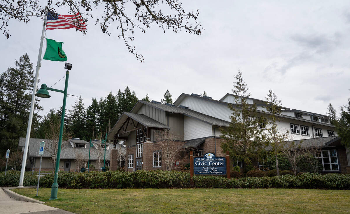 The Gig Harbor Civic Center and City Hall in Gig Harbor, Washington, on Wednesday, Feb. 14, 2024.