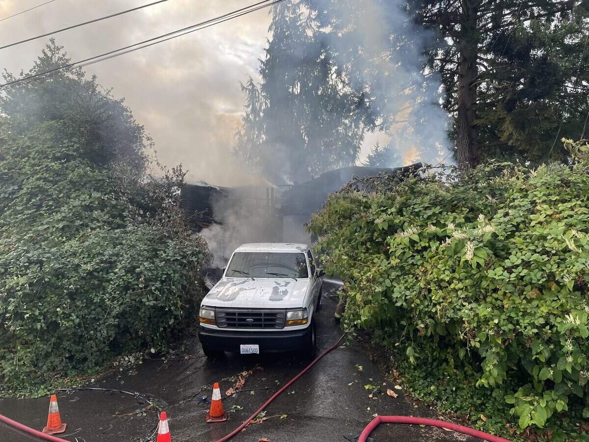 A fire near Point Defiance Park in Tacoma on Sept. 3 caused a garage to collapse.