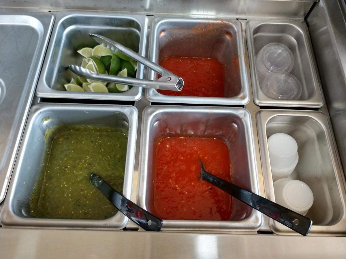 The salsa bar at Pico De Gallo Mexican Grill in Parkland.
