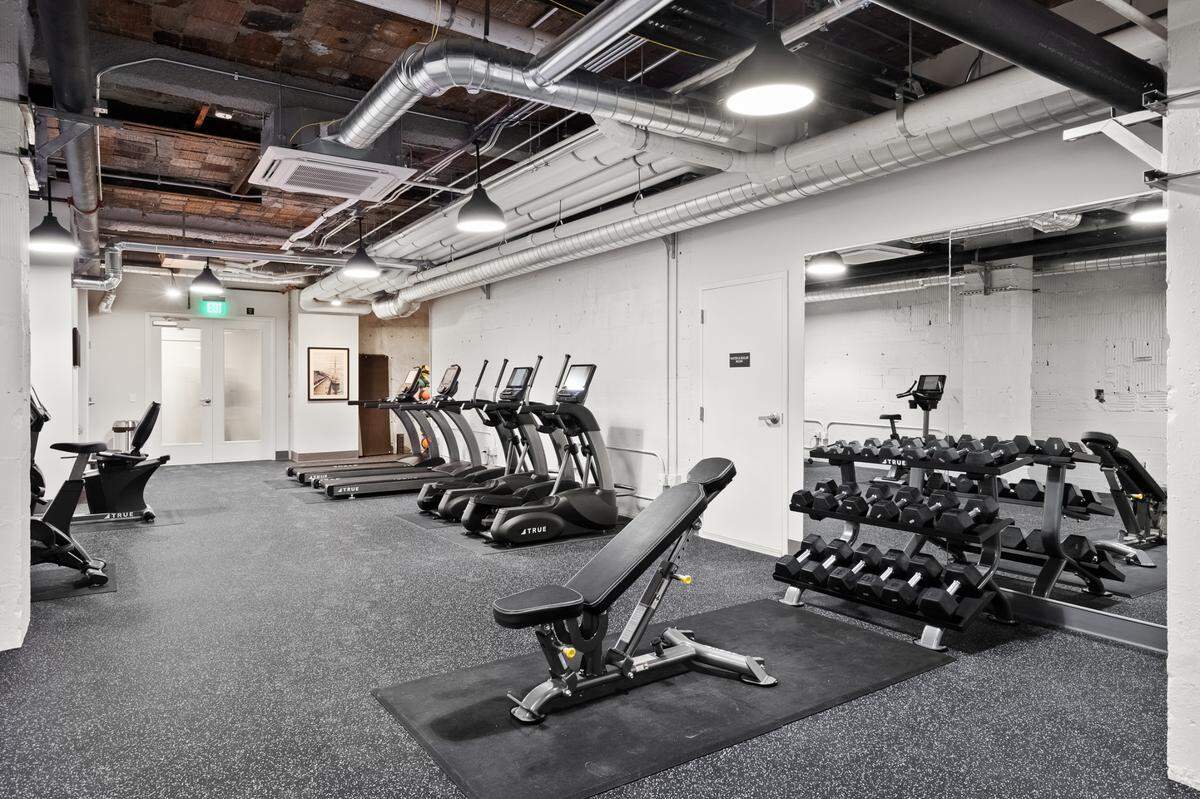 A fitness center is among the amenities at The Astor, formerly the Washington Building, in Tacoma.