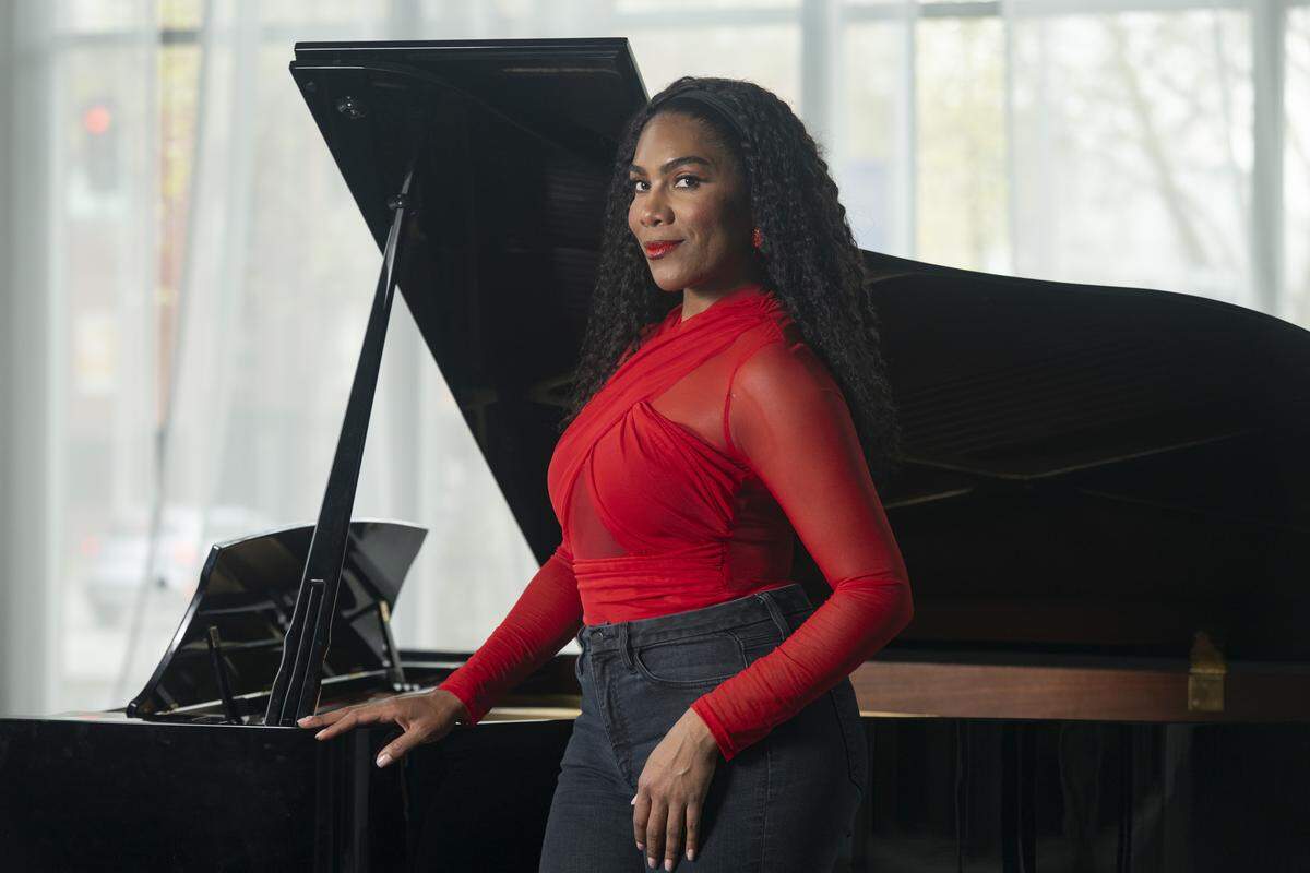 Mezzo-soprano J’Nai Bridges, a native of Lakewood, is singing the role of Carmen in the opera Carmen at Seattle Opera. Bridges poses for a portrait on Tuesday, April 21, 2026, in Seattle, Wash.
