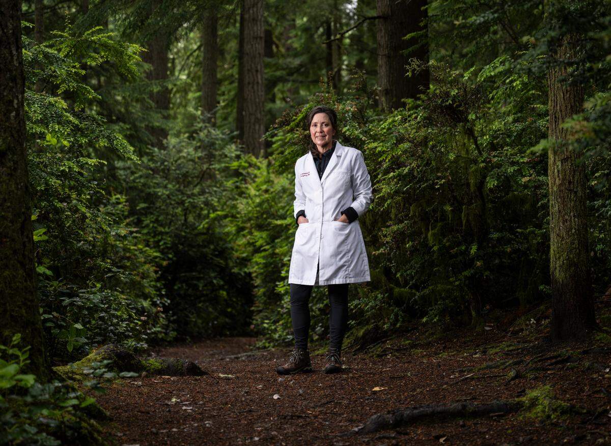 Dr. Ann Bowers, who recently won a prestigious award known as the “Triple Crown” of wilderness medicine, poses for a portrait in McCormick Forest Park, on Tuesday, June 4, 2024, in Gig Harbor.