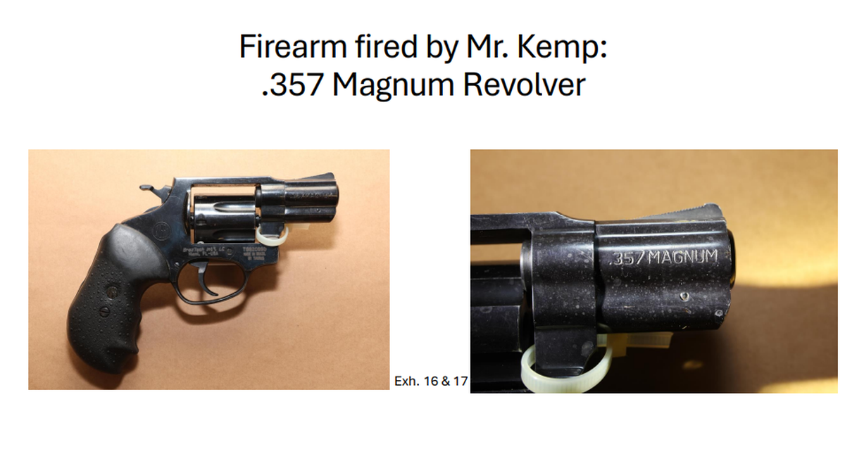 A photo included in prosecutors’ sentencing memorandum shows the revolver Shawn Kemp used to shoot at a vehicle outside the Tacoma Mall that was occupied by two men he suspected had stolen his cell phone.