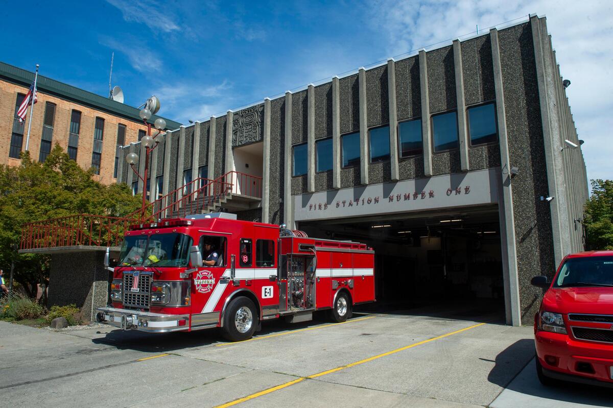 Tacoma Fire Department Station 1, located at 901 S Fawcett Ave. downtown.